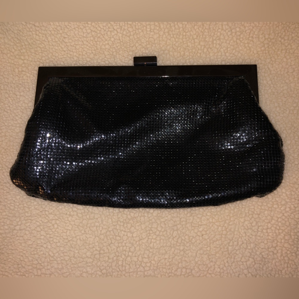 Kate Landry- black metallic mesh clutch
